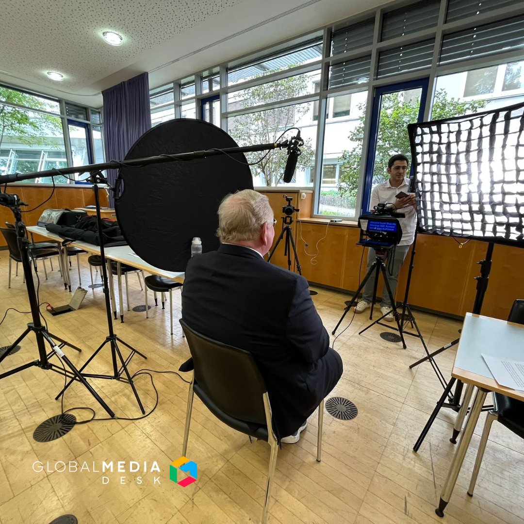 GlobalMediaDesk's tweet photo. Last July, we wrapped up an interview with the 2020 Nobel Prize in Physics laureate, Prof. Reinhard Genzel. Such amazing insights! ☄️ 

#globalmediadesk #bts #shawprize #interview #video #nobelprize #socialmediavideo #videocontent #reinhardgenzel #astrophysik #nobelpreis https://t.co/EM5JaOXhKK