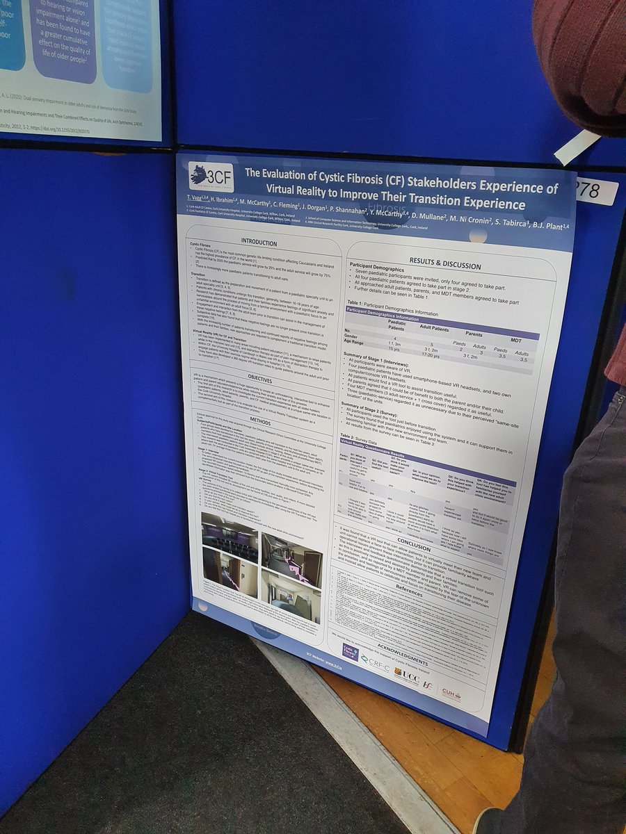 3CF_ie's tweet image. We were delighted to present our posters at this year&apos;s Molecules to People conference #fM2P - where we shared some of our latest research in #CF including #ehealth #VR #telehealth #cftrmodulation