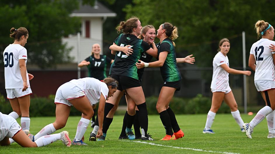 TheSummitLeague's tweet photo. Our favorite time of the year is here 🥳

#SummitWSOC league play begins tomorrow‼️

#ReachTheSummit https://t.co/Oa0qWUStPo