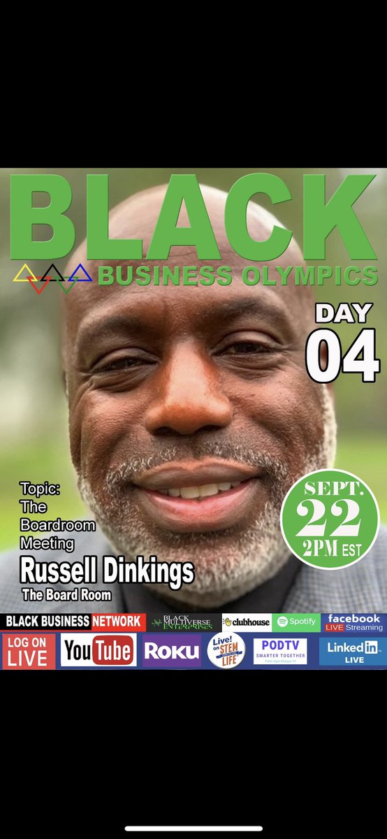 BlackBusinessUS's tweet photo. Day 4 Is now live https://t.co/ELd4rpwOWp #blackbusinessolympics #blackbusinessexpusa #geniusiscommon #network #blacktvnetwork #blackbusiness https://t.co/2XuB5PQDyp