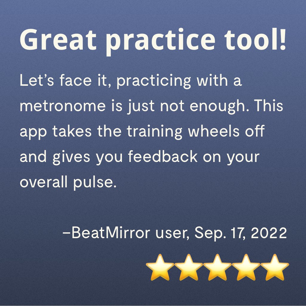 beatmirrorapp's tweet photo. "This app takes the training wheels off and gives you feedback on your overall pulse." 🎶

Get BeatMirror today for iPhone or iPad: https://t.co/SbBEpGw8h5 https://t.co/pXzPYFfOip