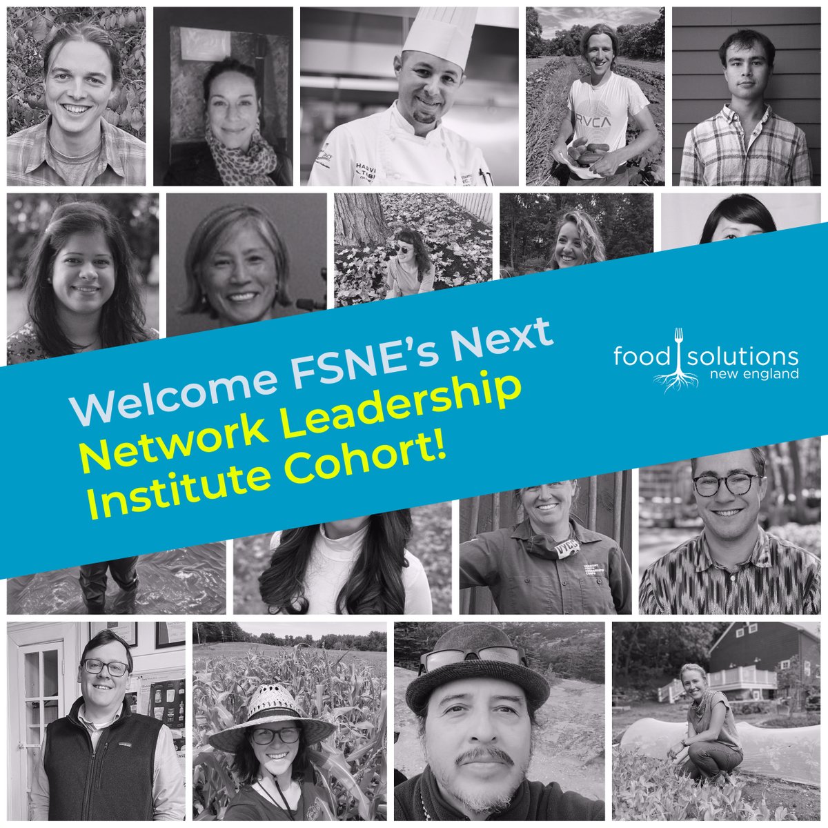 Join us in welcoming the new #FSNE Network Leadership Institute cohort! These 18 wonderful people from across all six #NewEngland states will be gathering in-person and online for the year ahead to build our #FoodSystem change movement! buff.ly/3Lx7aIx