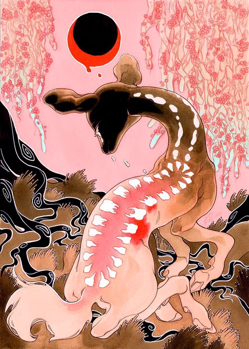 NEW PRINTS/ORIGINALS⁃all three pieces from my `toothache' series now available as prints (large and small sizes)⁃original marker drawings `toothache II' and `toothache III' availableinfo/links below 
