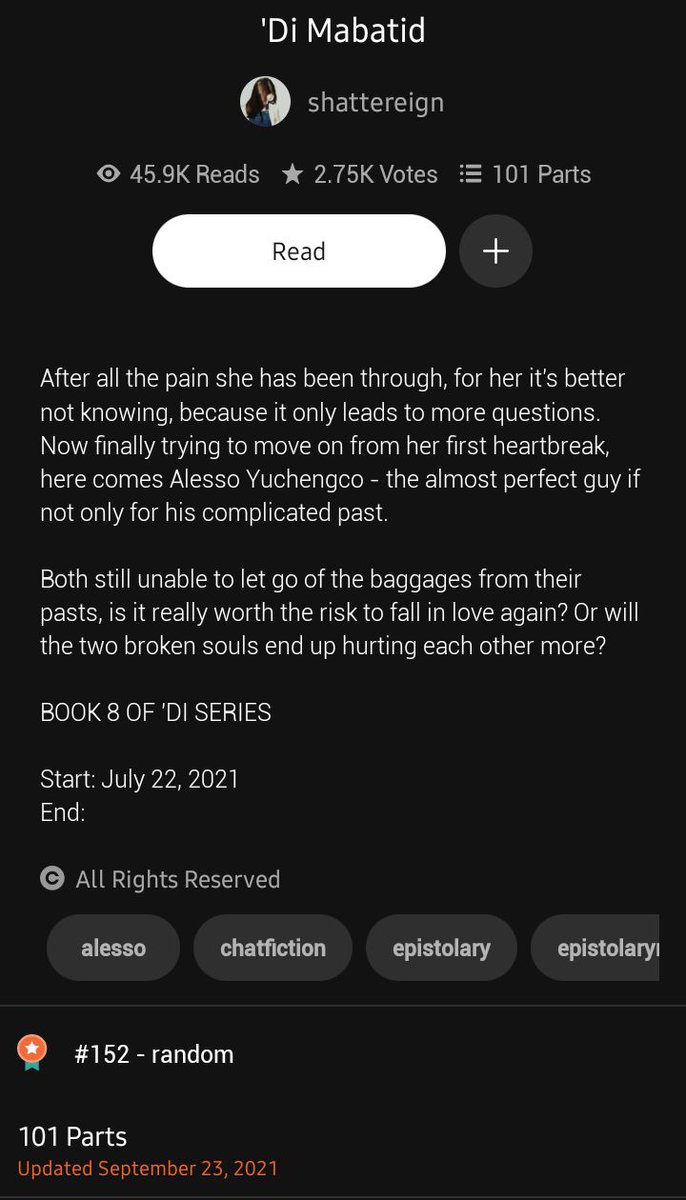 kimsavers's tweet photo. Hello ms. @shattereign! It's been a year na since last update ni Alesso at Sachi. But still willing to wait. Hindi ko pa rin makalimutan ang feeling kong paano ako na hook sa #AleChi  😘

Hintayin namin pagbabalik mo, ms. Ma'am. 😘🌸 https://t.co/5AUMOio6LL