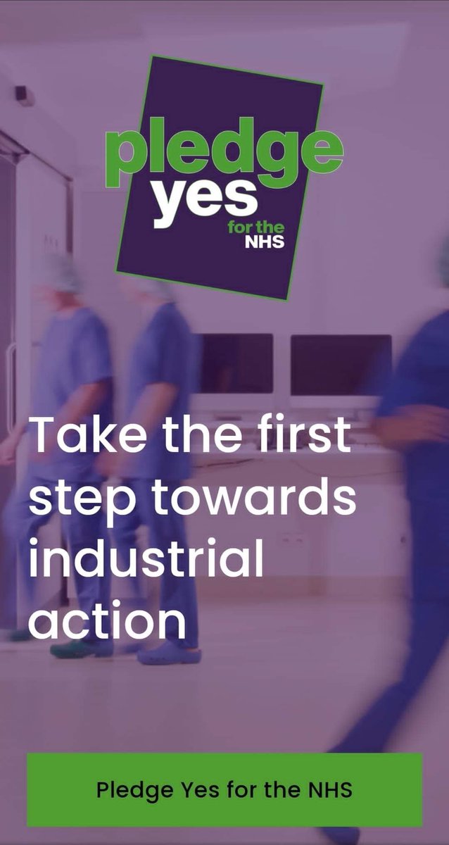 This first step of pledging yes by our <a href="/unisontheunion/">UNISON - UK's largest union</a> <a href="/UNISONOurNHS/">UNISON Health</a> members let’s smash this pledge  get 50 %  right across our NHS show this government  we ready to fight for decent wage &amp; future of our NHS for its staff &amp; everyone of our public who access our services