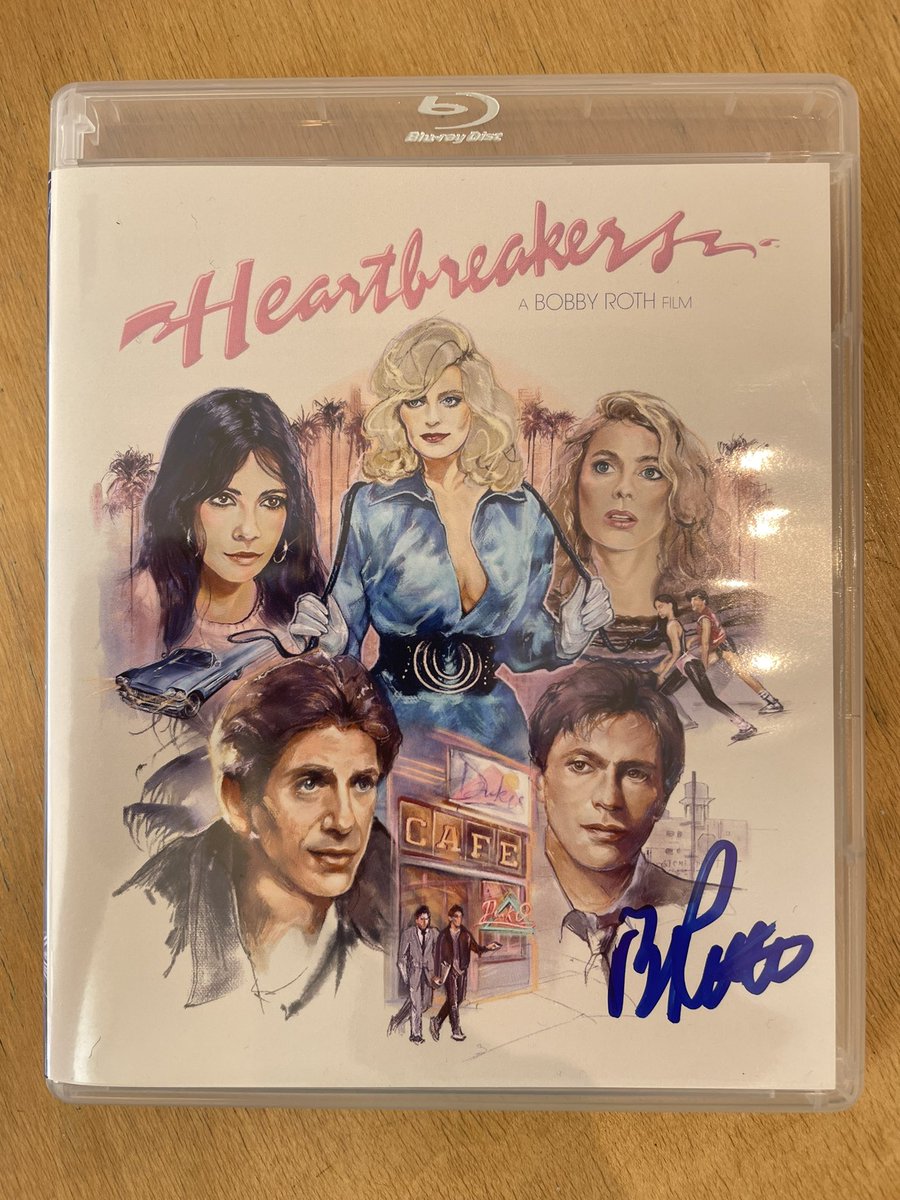 FunCityEdition's tweet photo. Bobby Roth-autographed HEARTBREAKERS Blu-ray. Great time and crowds with Bobby at @newbeverly last 2 nights. You can get the Blu-ray from @VinegarSyndrome: https://t.co/S3ETevjJdi. #Heartbreakers #BobbyRoth #FunCityEditions https://t.co/86rN3CczV4