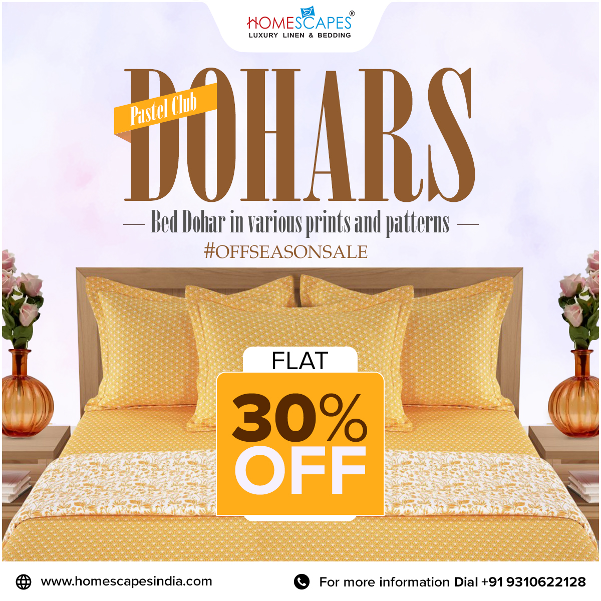 homescapesind's tweet photo. Homescapes Off Season Sale is Live!🥳🥳
Flat 30% Off on Pastel Club Dohars
Shop now - https://t.co/ePquvcjuL1
.
.
.
.
.
#OffSeasonSale #homescapes #Dohar #OfferSale #bedding #doharoom #bedsheetstore https://t.co/qARw0fiRKo