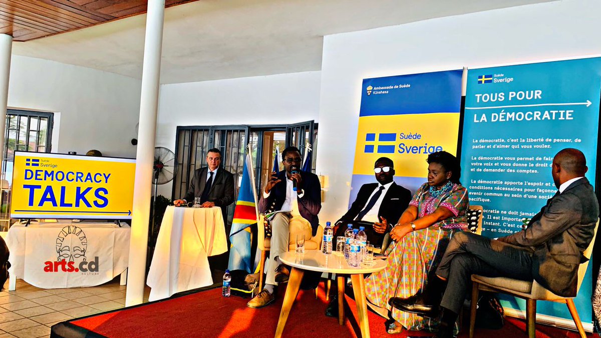 Artscd2's tweet photo. DEBAT: Democracy Talks, tribune de l’Ambassade de Suède pour échanges citoyens à Kinshasa
https://t.co/9BniVdXVuu @NorwayInDRC @SwedeninDRCongo @PatrickMuyaya @UEenRDC #Lyrec @Sweden #Democracytalks #Sweden #RDCongo https://t.co/0NdeBGohEb