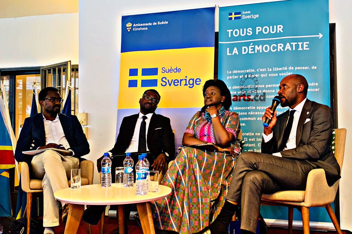 Artscd2's tweet photo. DEBAT: Democracy Talks, tribune de l’Ambassade de Suède pour échanges citoyens à Kinshasa
https://t.co/9BniVdXVuu @NorwayInDRC @SwedeninDRCongo @PatrickMuyaya @UEenRDC #Lyrec @Sweden #Democracytalks #Sweden #RDCongo https://t.co/0NdeBGohEb