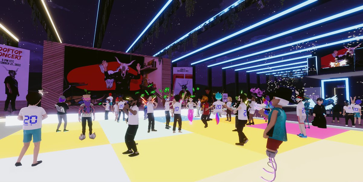 JsCoincollector's tweet photo. Celebrating the opening of @20Minutes first virtual distribution of its paper at the Meta Mall. A first in the #metaverse! Mingling with both new and old faces 🥳🎶🎶🎶 💃🪩🕺Shout out to @bufalomusic for the awesome music! 🤩
@Metagellan @decentraland #NFTcommunity #DCL #20Mint https://t.co/g3OR7HMgNL