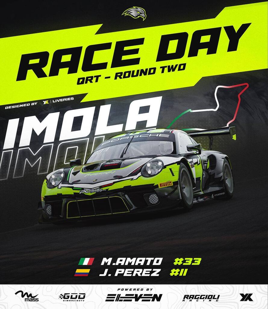 Raggioli_Racing's tweet photo. And it’s… RACE DAY! 🤩

Our falcons are ready to start the @raceit.online 100 Endurance Series Championship with both GT3 and GT4 cars.

Our line-up will be:

GT3 
Car #8 🇨🇭E. Cardinale - 🇮🇹 A. Lauro
Car #10 🇮🇹 F. Campanella - 🇮🇹 R. Ricci

GT4
Car #58… https://t.co/lB2xhUs887 https://t.co/zEdg94Aepg