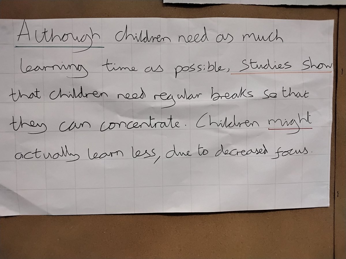 In English we are making reasoned arguments to help save our playtime! Here isa first collaborative effort to thwart this dastardly plan. #TheGatesEnglish