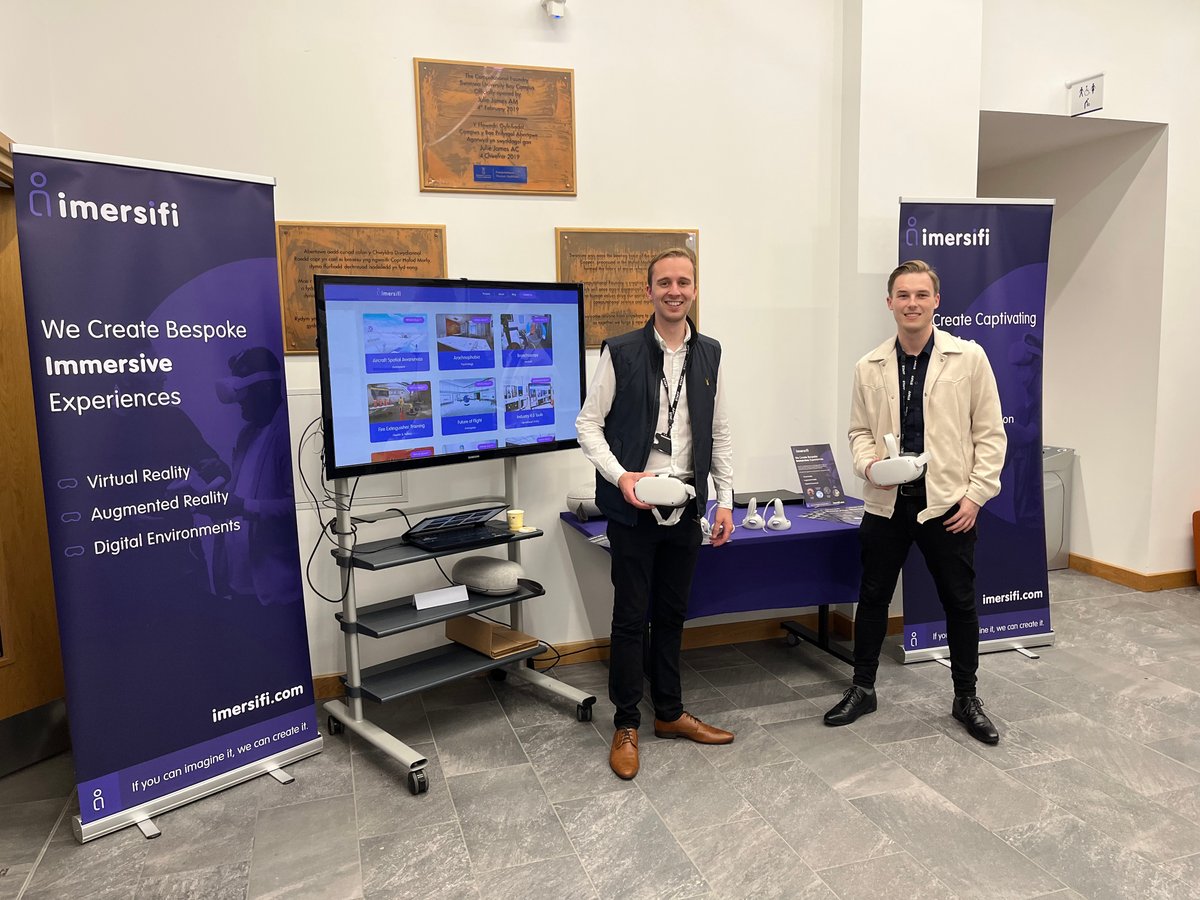 imersifi's tweet photo. It was fantastic to exhibit today at the festival of ideas 2022, at Swansea University!
Demonstrating immersive training and education to a great audience of academics.
#VR #VirtualReality #Innovation #SwanseaUniversity @CompFoundry https://t.co/99IPgV1Ana