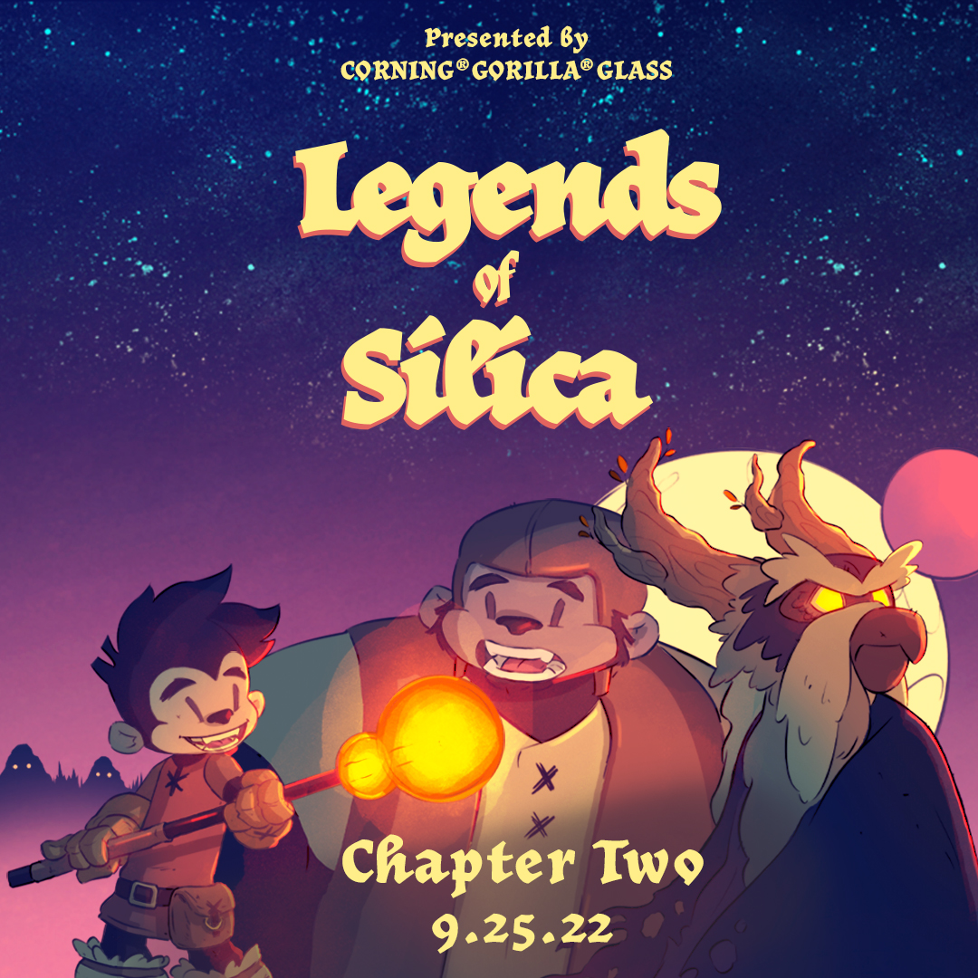 corninggorilla's tweet photo. The legend continues this Sunday! Our two intrepid glassmakers must call upon all their skills as they face new challenges and meet new friends and foes in the ancient, magical kingdom of Silica.  

Read Legends of Silica on #WEBTOON 

https://t.co/iVBSAZ4p3h https://t.co/sLlvTeHraX