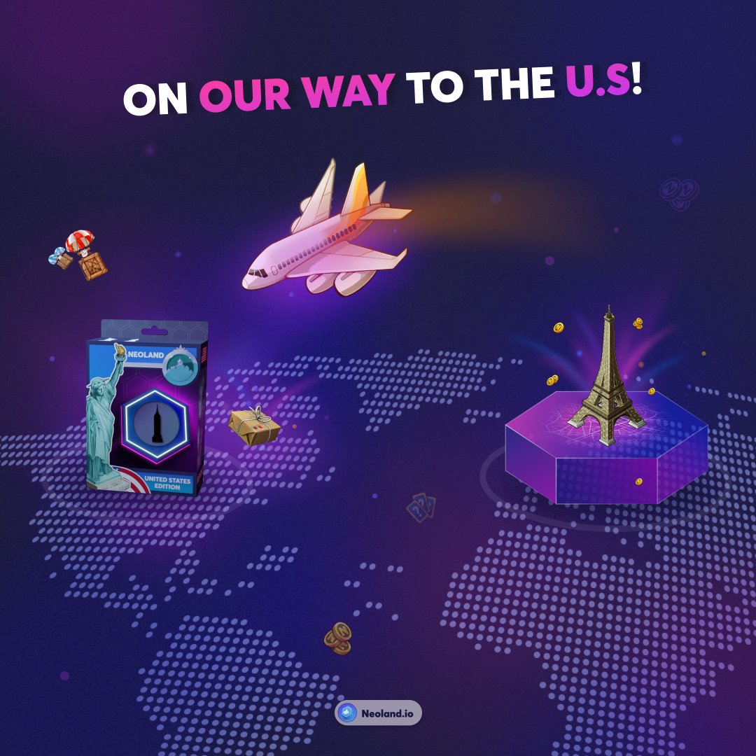 NeopolisGO's tweet photo. 🧑‍✈️Ladies and gentlemen,
fasten your seat belts and prepare for takeoff!

🛫Neoland is heading to the U.S.!

🕹️It's going to be a long journey, but we have several events to keep you entertained during your trip.

👋See you on the other side of the Atlantic! https://t.co/IEvjBklSPP