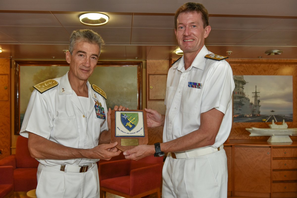STRIKFORNATO's tweet photo. Strengthening Cooperation! 🤝
#STRIKFORNATO Command visited CINCNAV, the 🇮🇹 @ItalianNavy Fleet HQ, and ITS #CAVOUR that was recently, and for the first time in history, under @NATO command conducting #NeptuneShield 22 Vigilance Activity.

👉 https://t.co/pLyLdQ6G6i

#WeAreNATO https://t.co/ygOQPKjIvD