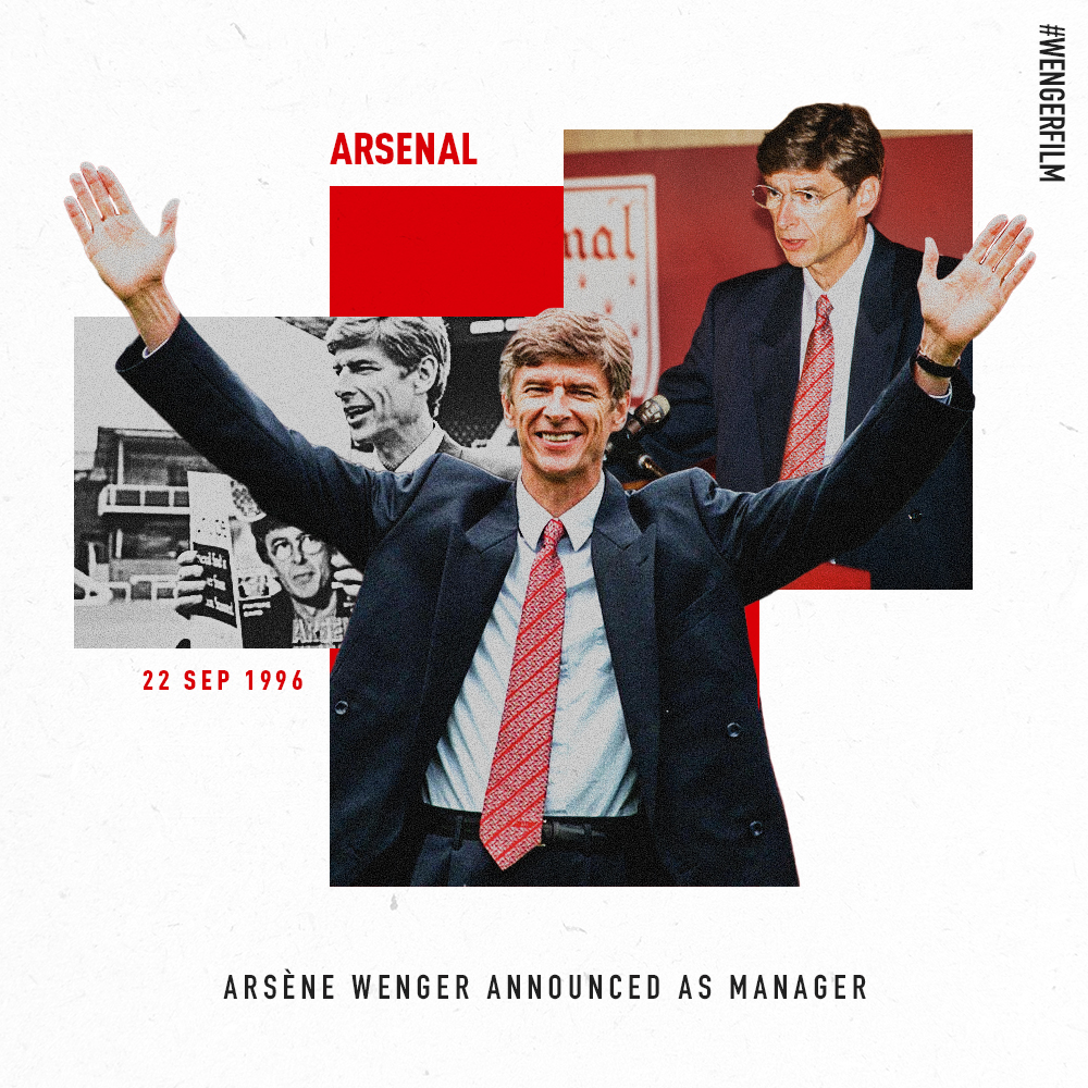 26 years ago today, Arsène Wenger officially assumed the role of Arsenal manager, kicking off an era that saw him change the landscape of the English game and shape football worldwide.

#OnThisDay #OTD #WengerFilm #Arsenal