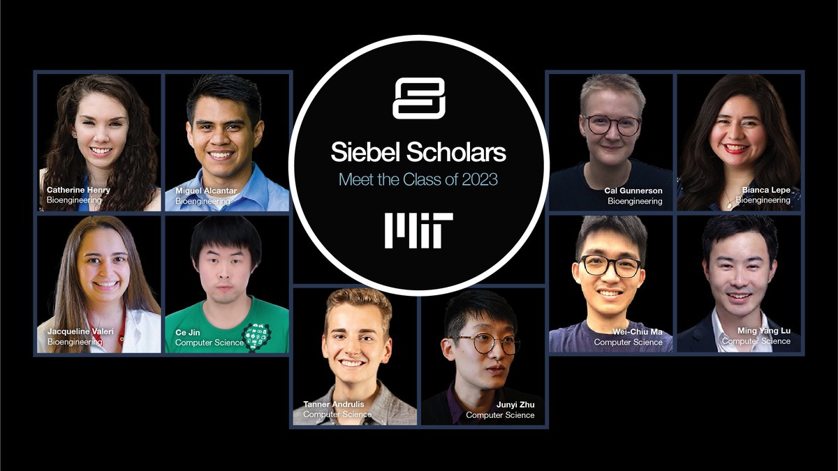 MITdeptofBE's tweet photo. The Siebel Scholars Foundation today announced the recipients of the 2023 Siebel Scholars award. Now in its 22nd year, the Siebel Scholars program annually recognizes nearly 100 exceptional students commitment to academics and influencing future society. https://t.co/y63XXuSfBU https://t.co/D6dNzEKyhf