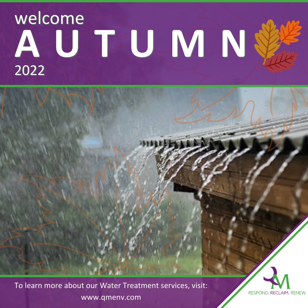 The first day of fall is here, and QM wishes you a joyous and fun-filled autumn season ahead. 

Visit our website to learn more about how you can be stress-free this rainy season.
bit.ly/3dxp5lI 

#FirstDayofFall #Autumn #WaterTreatment #EnvironmentalServices
