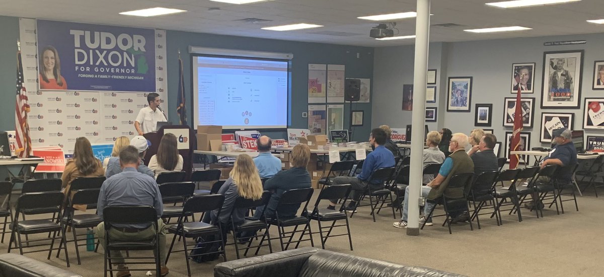 On opposite sides of the state last night volunteers are getting involved and getting trained to talk to voters about why <a href="/TudorDixon/">Tudor Dixon</a> and our entire Republican ticket will bring prosperity and sanity back to this great state. #47days #leadright
