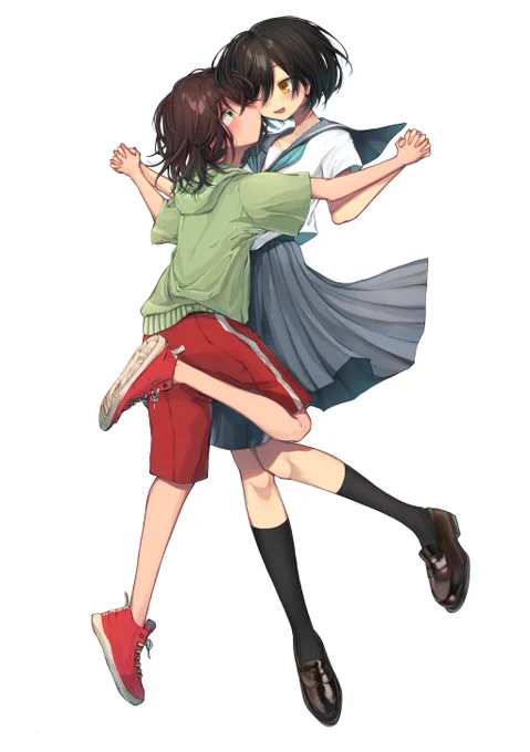 創作ですね… #女の子二人のイラストを貼る見た人もやる 