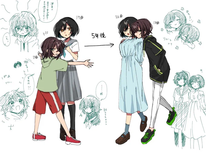 創作ですね… #女の子二人のイラストを貼る見た人もやる 