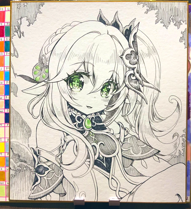 ナヒーダちゃん描き込み完了✨こっからホワイト入れたりして仕上げます
明日(というかもう今日)のスパヒロよろしくお願いします
#原神 #ナヒーダ 