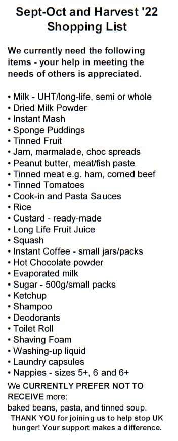 Medway_Foodbank's tweet photo. Here's the latest Foodbank Shopping list.The first 8 items are the most urgent and form our 'Harvest List'.

THANK YOU so much.
We appreciate all the support, donations and kind words. https://t.co/CNh2z8jdTe