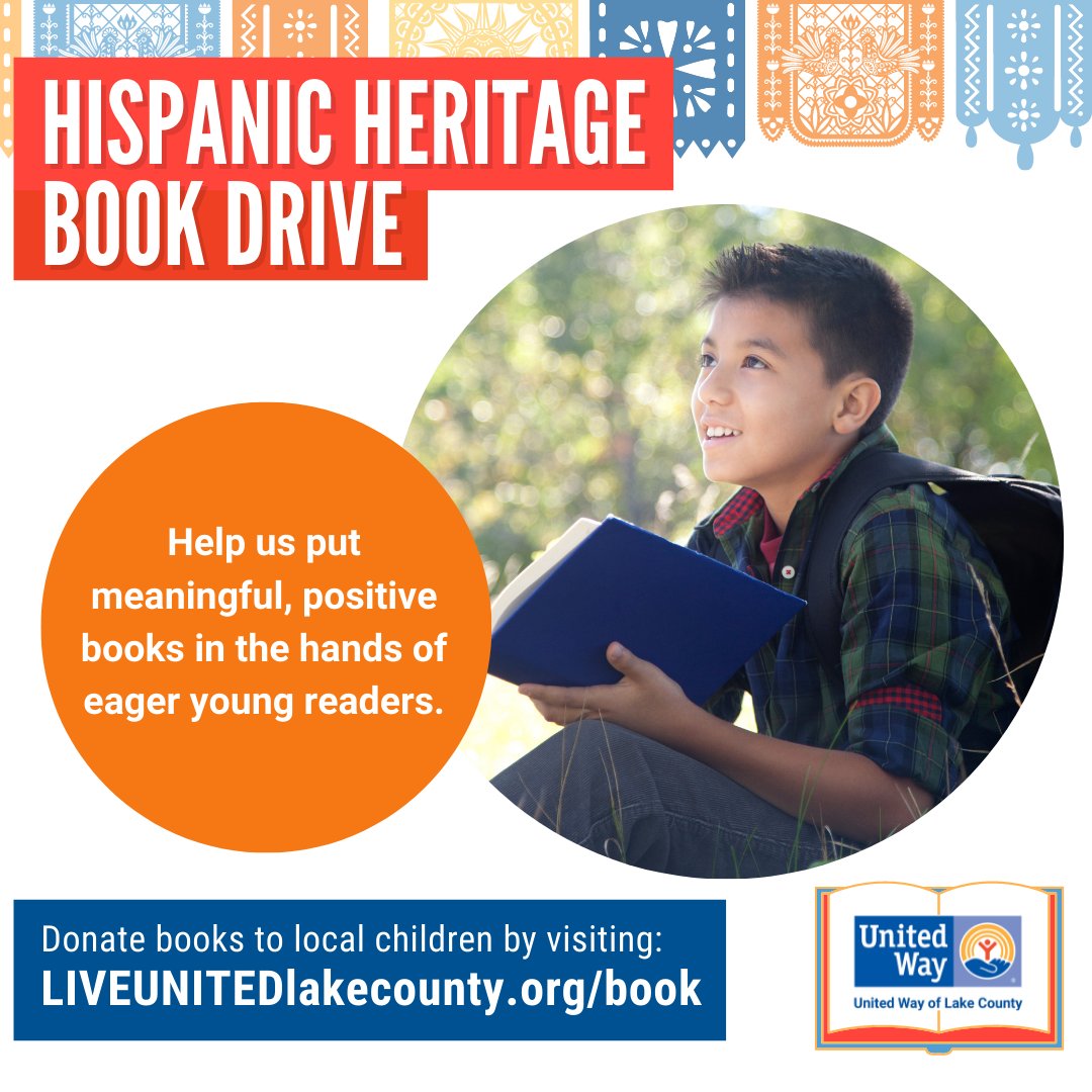Let's celebrate Latinx and Hispanic literature and storytelling by giving the gift of reading to local children! 📖
The books will be donated to schools, increasing children's access to literature that promotes a positive equity message. 

Learn more: LIVEUNITEDlakecounty.org/book