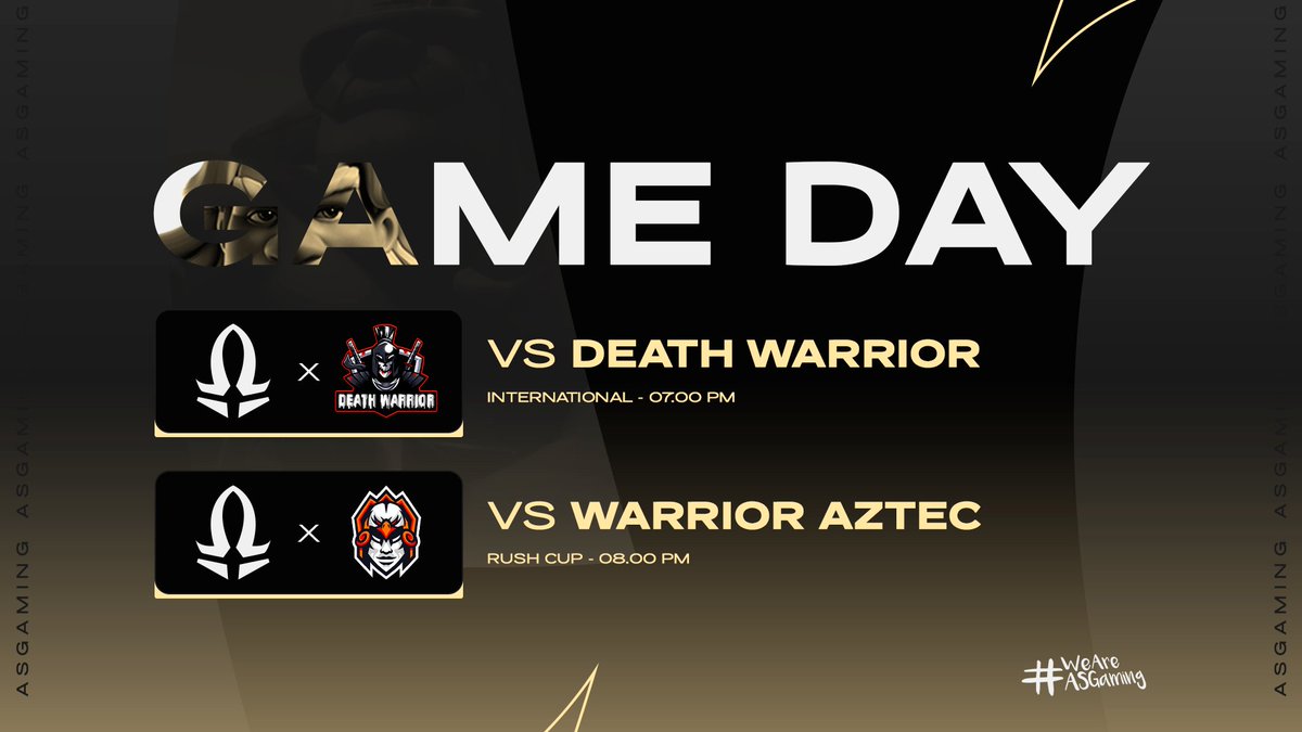 _AS_Gaming's tweet photo. #ClashRoyale 🎮 | HOY #Cup_Internation #RushCup ¡GAME DAY!
El objetivo es claro; mantener la racha de victorias! #ToTheTop 🚀
🆚️ @DeathWarriorCR
⏰ 19:00H 🇵🇪🇲🇽
🆚️ @WarriorsAztecGG
⏰ 20:00H 🇵🇪🇲🇽
¡Good Luck Death Warrior and Warriors Aztec! https://t.co/lOtIQ94eJR
