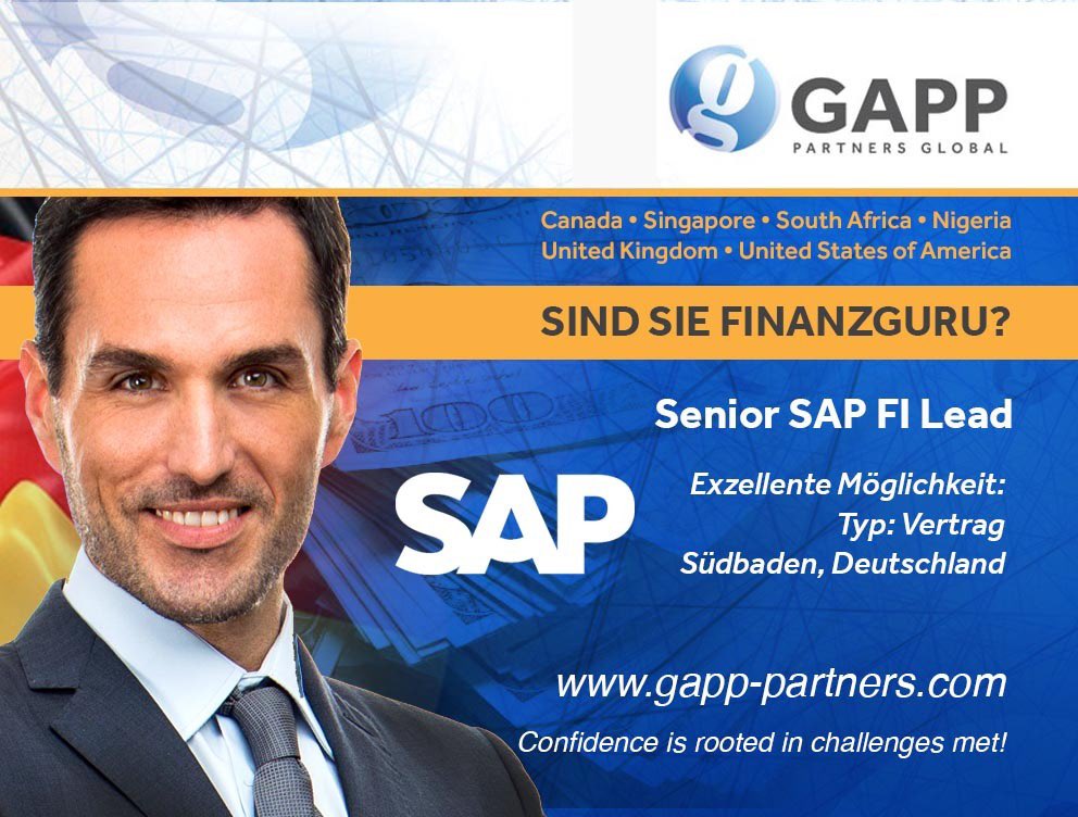 DeWald98660604's tweet photo. #sap4hana   SOUTH BADEN - GERMANY
Our client in South Baden, Germany has an excellent position for a German Speaking, Senior SAP FI Lead available.
Type: Contract
Reach out to Riaan via the GAPP e-Recruiting platform: https://t.co/RHyApteFIi

#sap #saphana #hana #s #erp https://t.co/mS56svU2ep