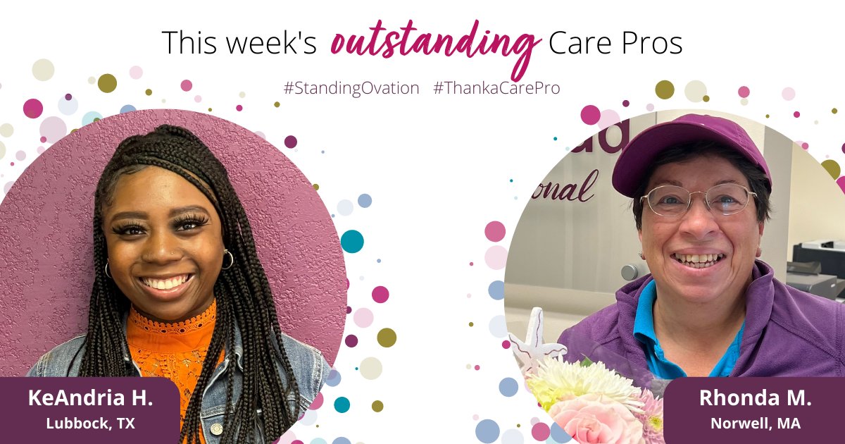 homeinstead's tweet photo. #StandingOvation to KeAndria of Home Instead in Lubbock, TX, and Rhonda of Home Instead in Norwell, MA, this week’s outstanding Care Pros. ➡️ More on a #caregiving career: https://t.co/P3lL3FjnMU #ThankaCarePro #nowhiring #homecare #seniorcare #ThankYouThursday #olderadults https://t.co/qu0enaQ04X