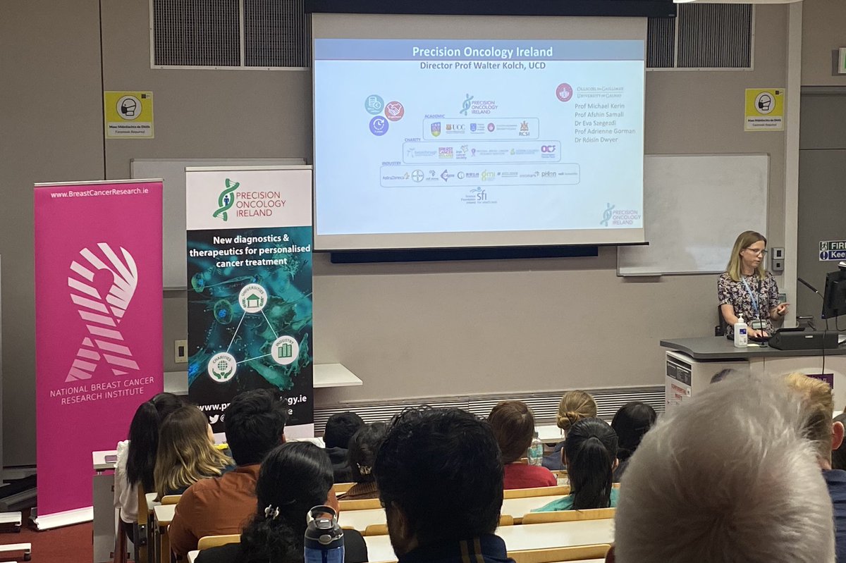BCResearchIre's tweet photo. Dr Roisin Dwyer welcoming everyone to the #POIShowcase at University of Galway. We are proud to be charity partners of @PrecisionOncIre. #WorldCancerResearchDay #OpenHouse https://t.co/Yc8yxrBH3r