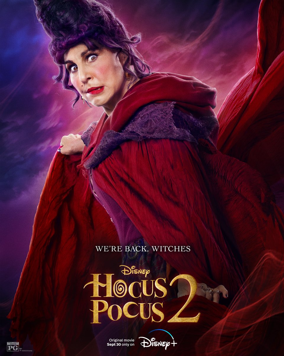 Kathy Najimy returns as #MarySanderson
 
#HocusPocus2, an Original movie event, streaming September 30 on @DisneyPlus.