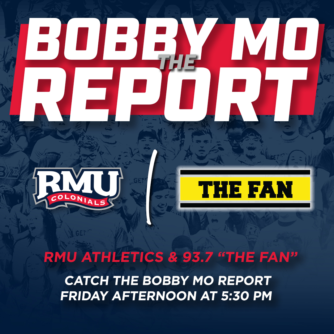 Be sure to tune in tomorrow to @937theFan as @chrisshovlin brings you the ‘Bobby Mo Report’ 📻 Be up to date with all things RMU Athletics including game info 📝 tickets 🎟 and special promotions 🎉 - Listen to our 90-second spot on your drive home! #RMUnite | 🔵📻🔴