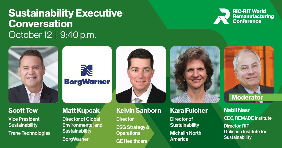We've lined up yet another impressive panel for the conference. These #reman leaders will share their insights on the role  #remanufacturing plays on #greenproducts, #carbondisclosure, and the #circulareconomy.
worldremanconference.com