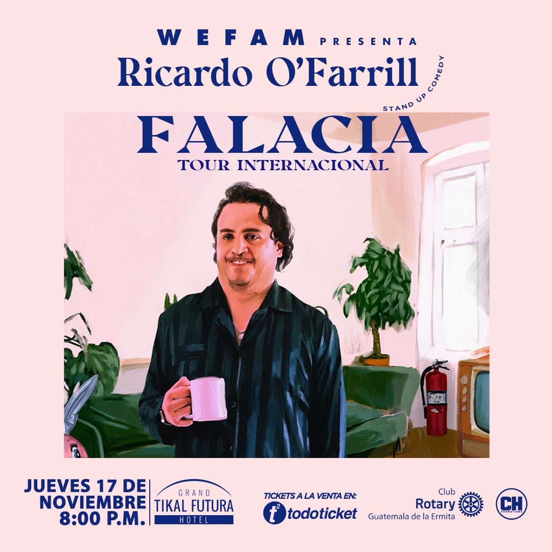 chpguatemala's tweet photo. 🚨¡Adquiere tus tickets a partir de mañana!🚨
Un show para llorar de la risa junto a Ricardo O’Farrill #FalaciaTour en Guatemala 🤪🤠
@Todoticket
📆 17 de noviembre
📍 Grand Tikal Futura Hotel
⏰ 8:00 pm
#CHPromotionsIsBack #ricardoofarrill #Comedia #Guatemala #humorNegro https://t.co/GWhTDTwbyz