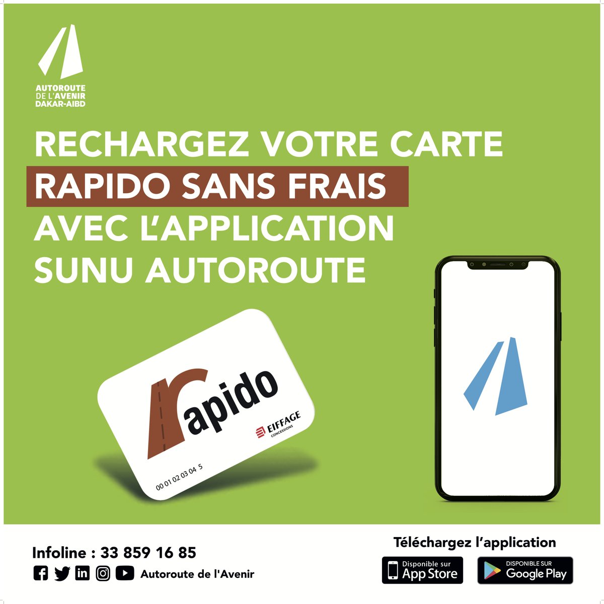 autorouteavenir's tweet photo. L'application Sunu Autoroute : le bon réflexe pour vous faciliter la vie. 
L’application mobile SUNU AUTOROUTE est disponible sur :

👉🏽Google Play : https://t.co/IT4jj3kpvT
👉🏽Apple store : https://t.co/1EaopVBPUF
#application #sunuautoroute #mobileapp #customercentric #appstore https://t.co/WiTHO5ng9n
