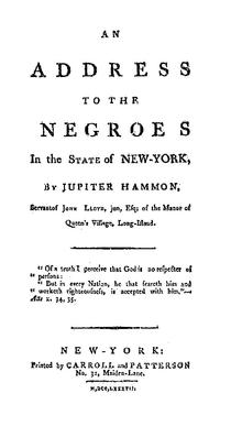 URDailyHistory's tweet photo. 24 Sept 1786: American #slave and #poet Jupiter #Hammon addresses a meeting of the #African Society in New York where he makes his famous "Address to the Negroes of the State of New York" #speech advocating #emancipation. #history #OnThisDay #ad https://t.co/x7P1S0Nwge https://t.co/NnSaY5P2yQ