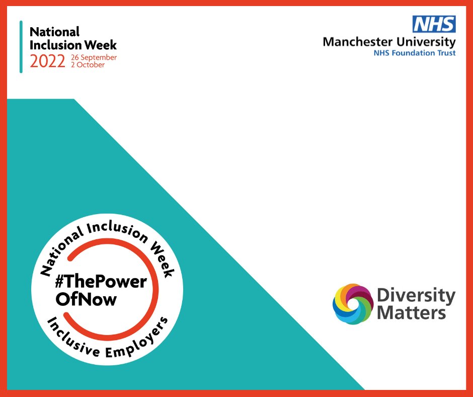 Merine_Rajamani's tweet photo. National Inclusion Week (NIW) – a week dedicated to celebrating inclusion. This year’s theme is ‘Time to Act; The Power of Now’ which aims to inspire and encourage action at a time when so much is happening in society. @MFT_EDI @North_ManNHS @MFTnhs https://t.co/tViSGIRtpu