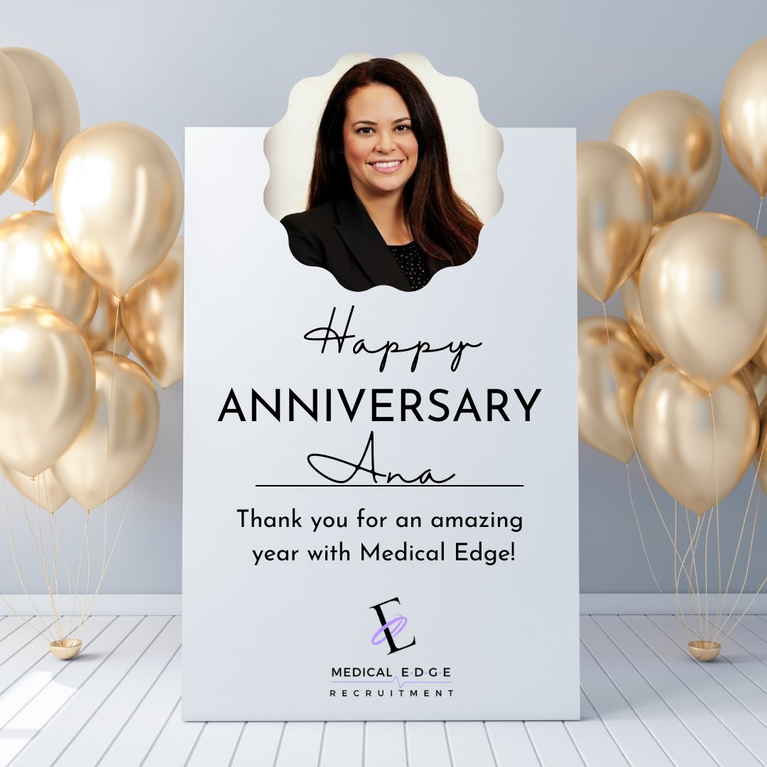 Medical_Edge's tweet photo. We are happy to celebrate Ana's 2 year anniversary with Medical Edge Recruitment! โจ
Ana is the Sr. Director of Human Resources and has been a valuable asset to Medical Edge over the past two year and we love having her apart of the MER family!
#MedicalEdge #findyourEDGE https://t.co/XeWORMVQ6i