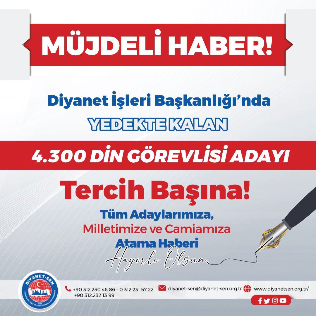 nurullah_arvas's tweet photo. Müjde geldi...
Diyanet İşleri Başkanlığında yedekte bekleyen 4300 kişi 17 Ekim 2022 itibariyle tercih yapabilecekler.Cumhurbaşkanımız Sayın @RTErdogan'na, Diyanet İşleri Başkanımız Sayın  @DIBAliErbas hocamıza ve emeği geçen herkese teşekkür ediyoruz.  
Camiamıza hayırlı olsun. https://t.co/eoaBvauYd5