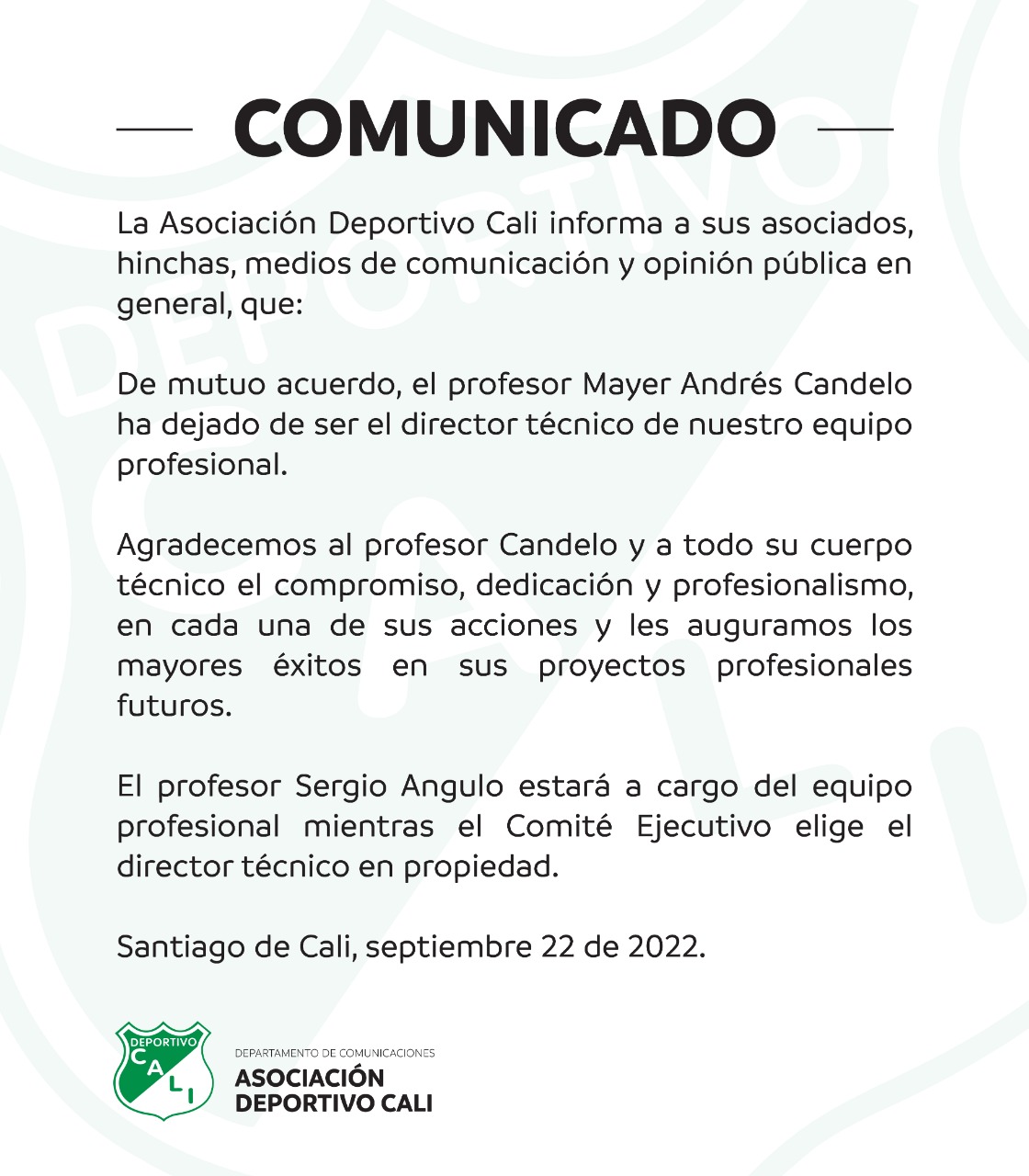 Deportivo Cali On Twitter Comunicado Oficial La Asociaci n 