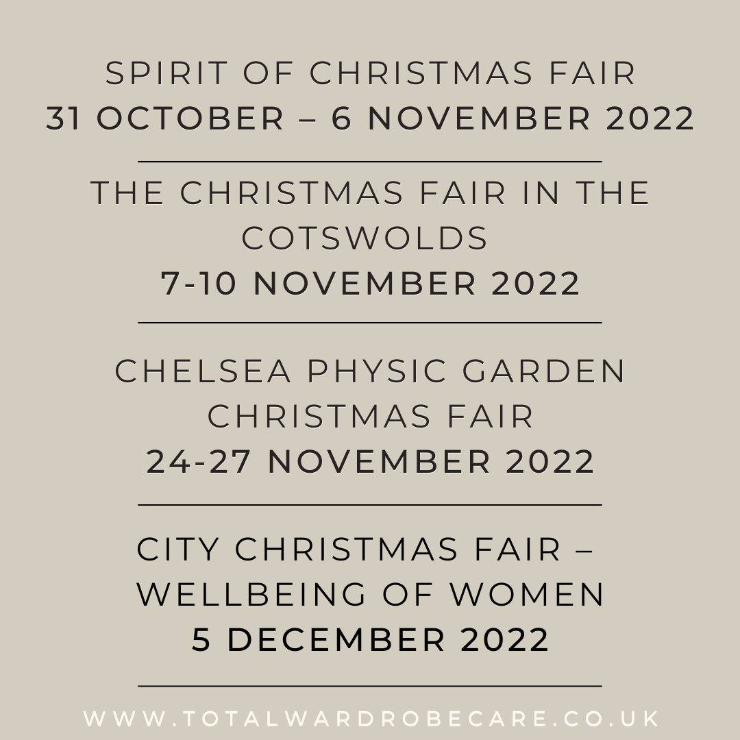 We're back on the road for the fairs! Get the chance to shop our products in the flesh at these locations 🛍️⁠ Head to our website to see full details. ⁠#totalwardrobecare #tradefairs #tradefairsuk #clothesmothuk #clothesmoths #londonmoths
⁠