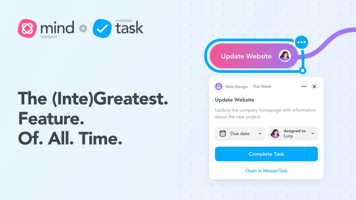 mindmeister's tweet photo. You created the perfect mind map with #MindMeister. 🤩
Your ideas = bulletproof.
Your next steps = visualized! 🚀

Turn your ideas into actions with the new MindMeister-MeisterTask integration. Try it now! 🙌

#MeisterTask https://t.co/gwd3GmhePk