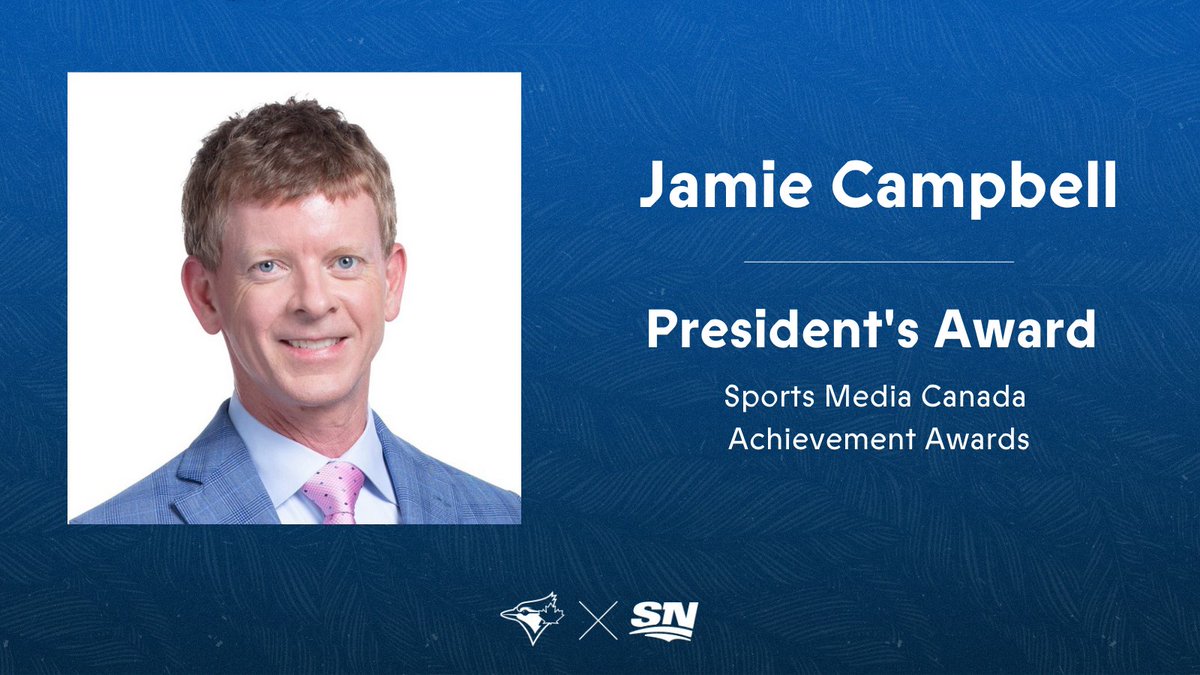 Just in - <a href="/SNETCampbell/">Jamie Campbell</a> has been named the  2022 honouree of the <a href="/SportsMediaCA/">Sports Media Canada</a> President’s Award! 🌟

Jamie will be honoured by his peers for excellence in journalism &amp; beyond this November.

From all of us at <a href="/Sportsnet/">Sportsnet</a>, congratulations on this incredible achievement, Jamie! 🎉