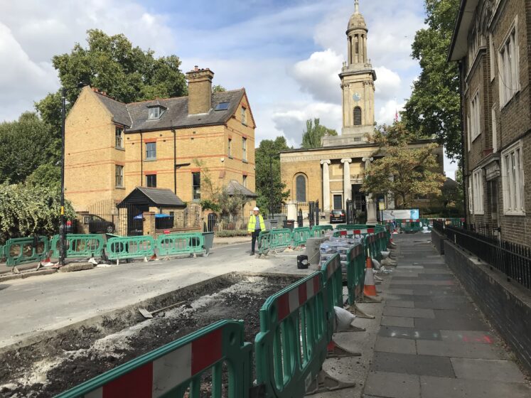 Southwark_News's tweet photo. Tradesman have begun work on the road outside St Peter’s Church in #Walworth to pedestrianise it, make it more attractive and improve views of the church.

@StPeterWalworth #Southwark 
https://t.co/UrpQcM10iJ https://t.co/VPsVd57DTT