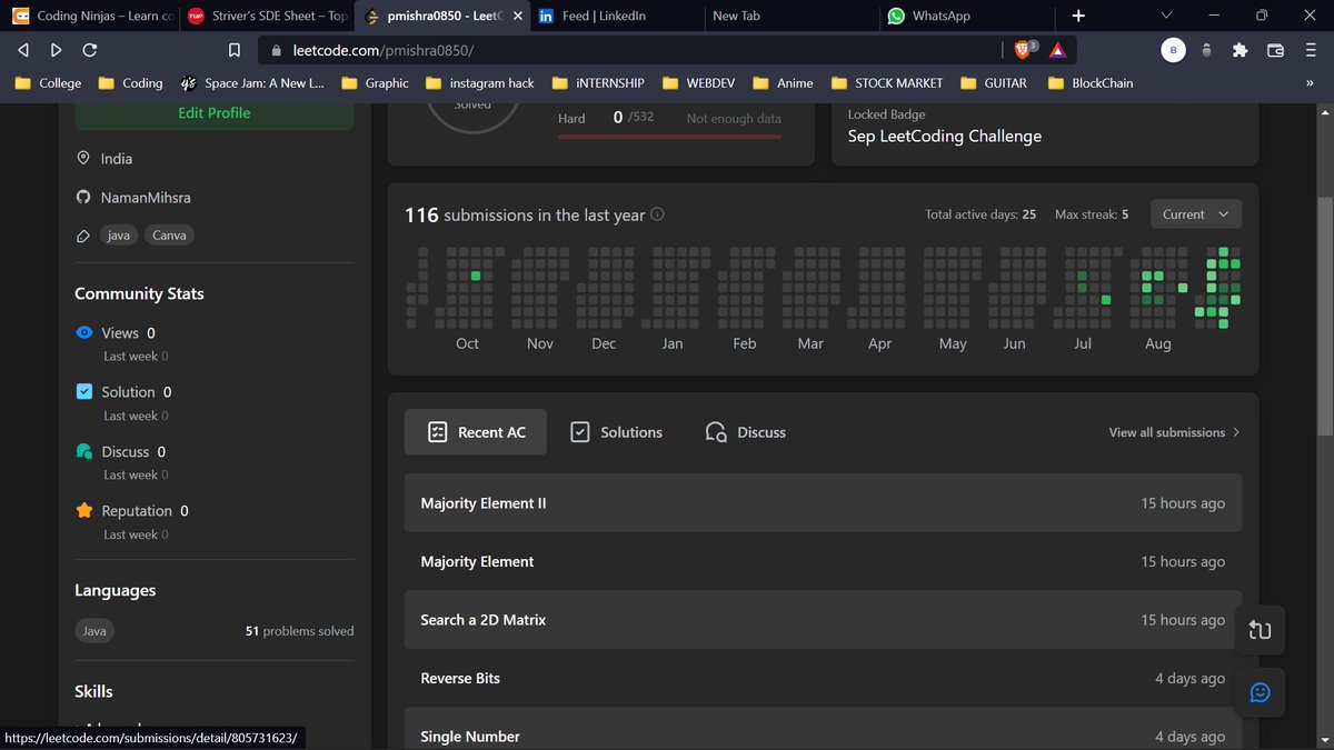 naman_mishraaa's tweet image. #day_44
#100_days_of_code
Learned about web designs, color theory, typography, UI &amp;amp; UX design.

Question solved:-
-Majority Element
-Majority Element-II
-Search a 2d Matrix