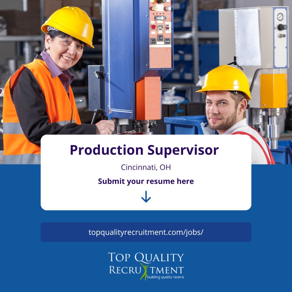 TQRNorthAmerica's tweet image. We are hiring a Production Supervisor in Cincinnati, OH.

Apply now: ow.ly/eXB150KJUoW

#productionsupervisor #production #customerspecifications #OHjob #hiring #job2022 #tqr