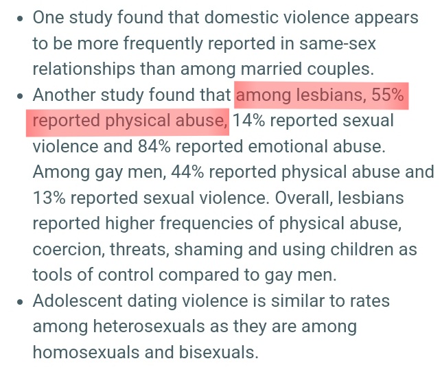 132AH_is_back's tweet photo. @notbumbumtra 55% is not exaggerated. This is the exact percentage of lesbians suffering from domestic physical abuse in same-sex relationships. https://t.co/RducI1M682